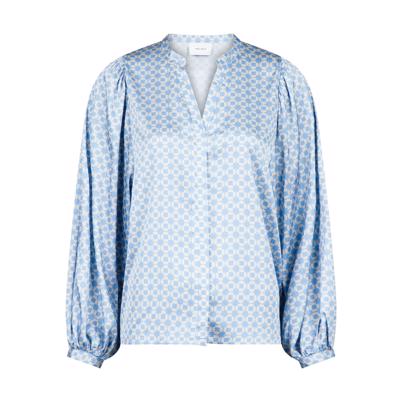 Neo Noir Nani Square Mix Skjorte Light Blue Shop Online Hos Blossom